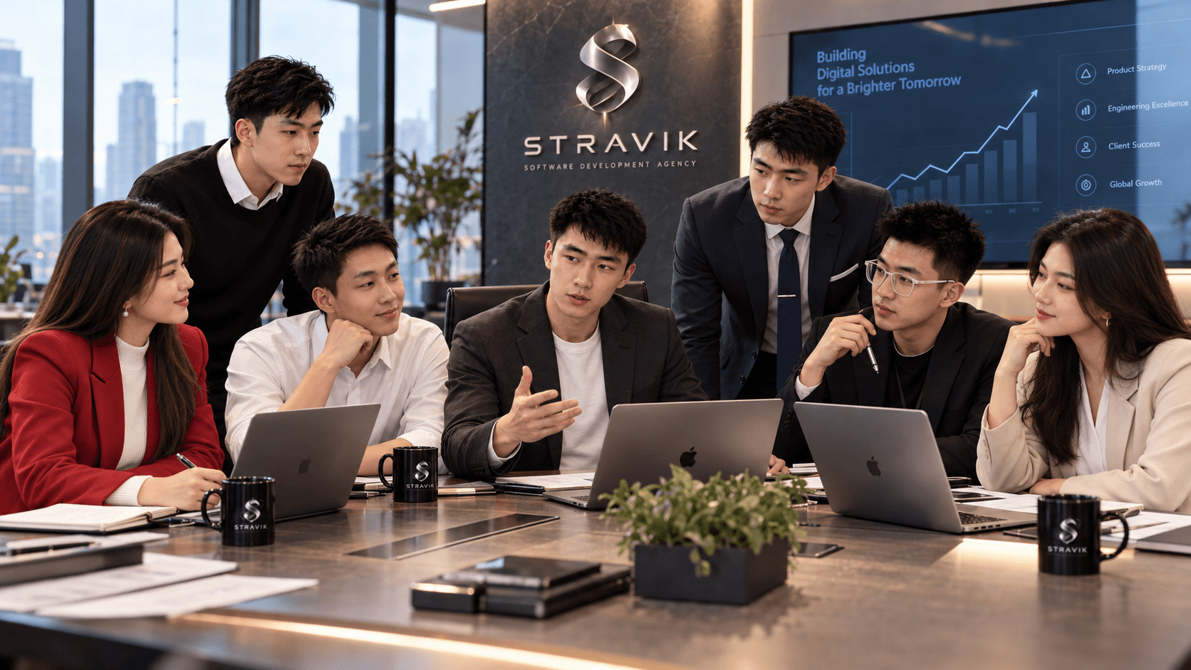 Stravik leadership team working together